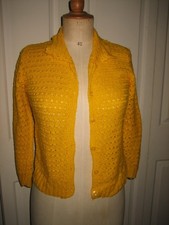 Gilet en Laine jaune Tricoté