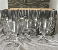 8 DAUM CRYSTAL FOOT GLASSES ORVAL MODEL 9.5 CM