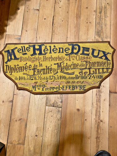 Enseigne bois peinte - bois,