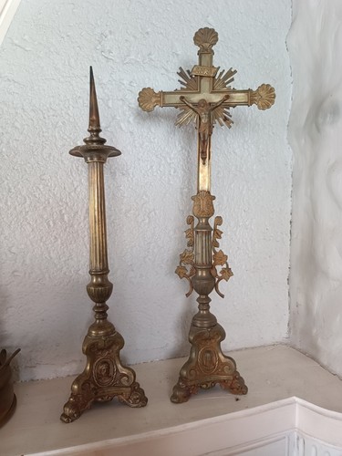 Crucifix bougeoir religieux - crucifix,