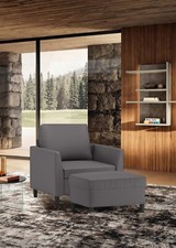 Fauteuil avec repose-pied Gris