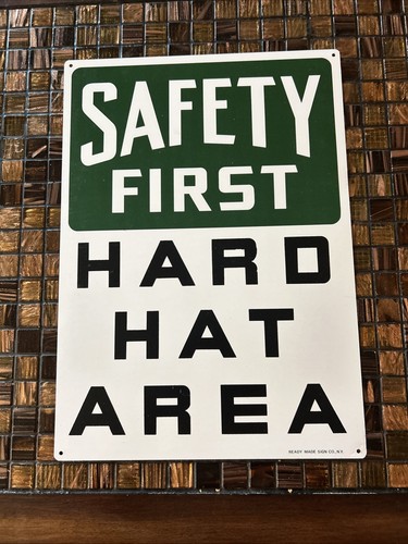 Tin sign saying safety - tin,