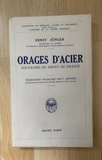 Ernst JUNGER, Orages d’acier (Payot, 1932)