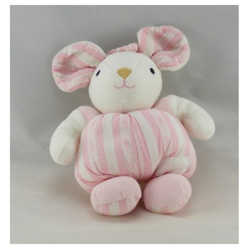 Doudou souris rayé rose