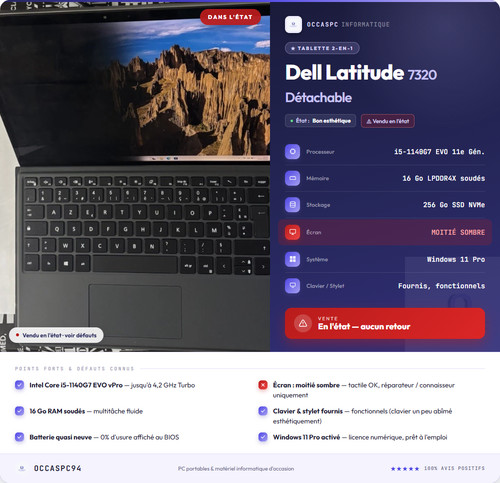 Dell latitude 7320 détachable - latitude,