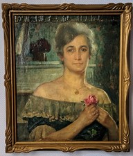 Antique tableau portrait huile