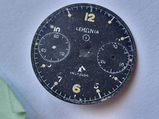Vintage Lemania Military Chronograph Dial Black colored broad arrow dial T