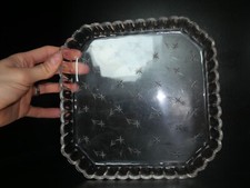 Saint Louis Flower Cut Crystal Flat Tray Plate, Baccarat