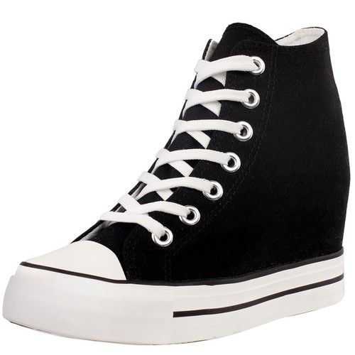 Basket toile compensee femme - basket,