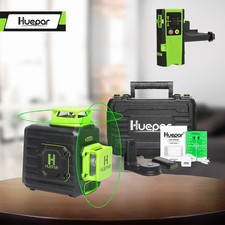 Huepar Niveau Laser Vert à 2x360 avec Batterie Li-ion Rechargeable + récepteur
