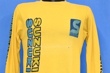 vintage 80s SUZUKI SINISALO MOTORSPORT MOTORCYCLE LONG SLEEVE t-shirt SMALL S