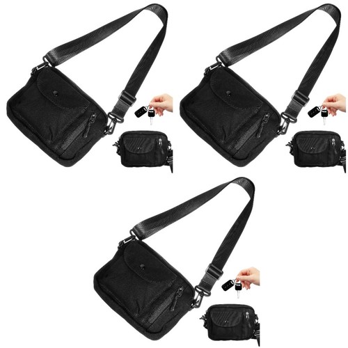 Black canvas shoulder bag - black,