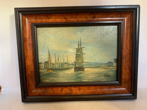 Ancienne peinture marine signe - peinture,