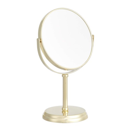 Miroir sur pied doré