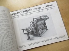 CATALOGUE MACHINE INDUSTRIEL PAPETERIE FRIEDRICH MULLER DRESDE ALLEMAGNE 1930