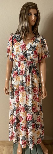 Robe longue blanche fleurs - robe,