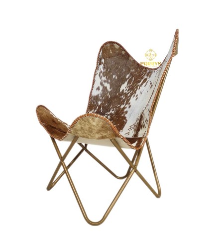 Cuir vache papillon chaise - cuir, de