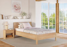 Lit simple non métallique en hêtre 120x200 avec accessoires au choix