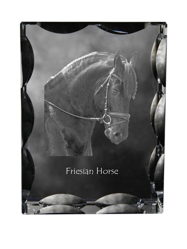 Cheval frison cadre - , cristal