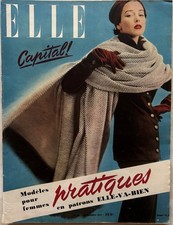 ELLE Magazine n° 355 du 15 Septembre 1952 ancienne revue de mode couture Femme
