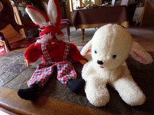 Ancien range-pyjama,vintage,mouton,lapin,enfants,chambre,1960