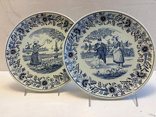 Vtg delfts boch belgium two - delfts, belgium,
