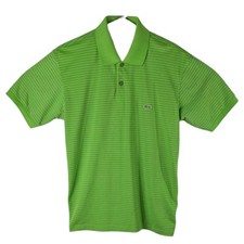 Lacoste Green Classic Fit Striped Polo Shirt Mens Size 4 US Medium Preppy France
