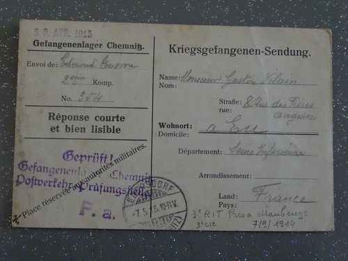 Carte prisonniers guerre - carte,