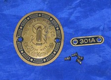 BADGES W/PINS FOR SINGER 301A SEWING MACHINES IN NICE CONDITION