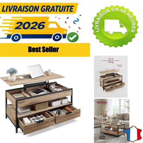 Table basse relevable vasagle - basse,