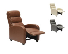 Fauteuil Relax En Simili Cuir Inclinable Repose-Pieds Dossier Réglable Relaxant