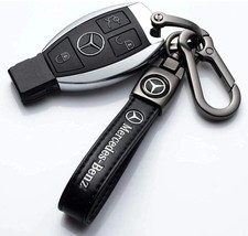 Mercedes Luxury Leather Keychain Keyring Mercedes Logo Car Key Ring UK