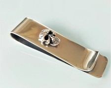 Pince à billets crâne en or