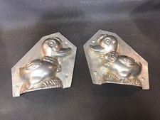 Ancien moule à chocolat en métal de boulangerie modèle canard déco patisserie