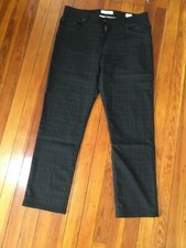Brax Feel Good Men's Pants Cooper Fancy Charcoal Gray Flat Front