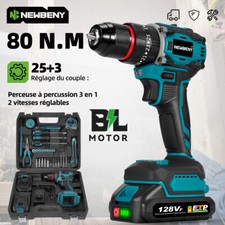 Perceuse Visseuse Tournevis Sans Fil 18V Lumière LED + 2 Batteries + Valise