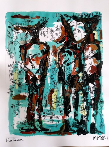 Peinture originale sur papier - peinture,