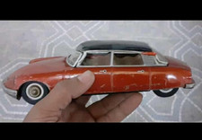 Vintage Joustra Car Citreon DS19 Tin Friction 1/24 Scale Red France Made