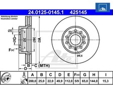 2 pieces brake disc ATE