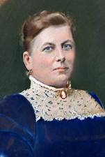 Ancien TABLEAU  superbe PASTEL Portrait de Femme façon PHOTO  fin XIXème