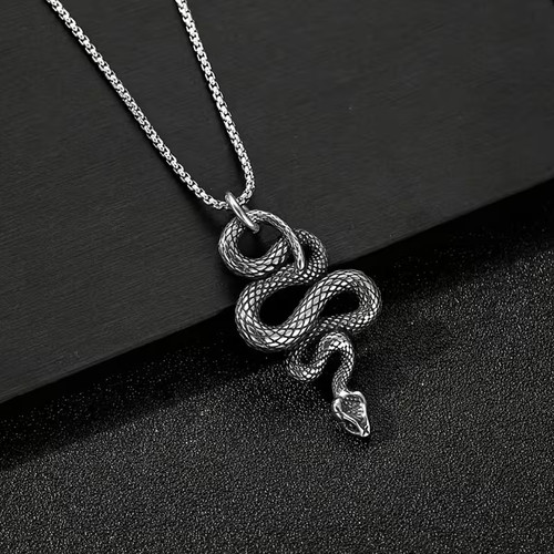 Collier pendentif serpent - collier,