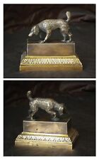 ENCRIER EN BRONZE CHIEN EPOQUE EMPIRE RESTAURATION OBJET DE VITRINE