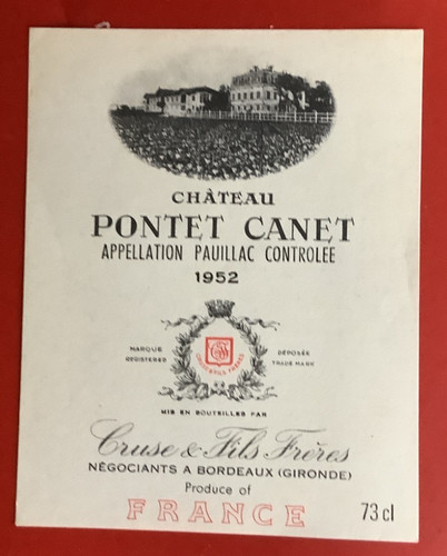 étiquette château pontet - Étiquette,