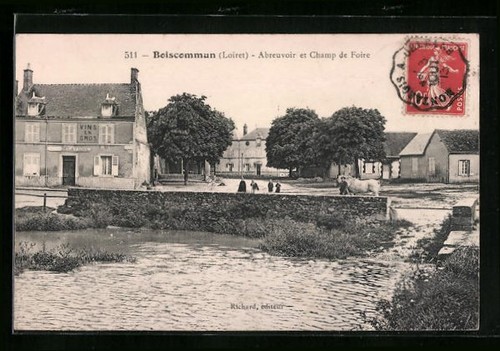 Cpa boiscommun abreuvoir et - abreuvoir,