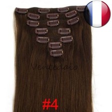 EXTENSIONS DE CHEVEUX A CLIPS 100% NATURELS REMY HAIR 60CM CHATAIN CHOCOLAT #4
