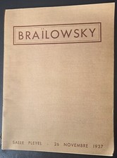 Nov 1937 Brailowsky piano recital programme Salle Pleyel Concert Hall Paris