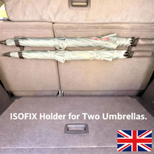Car ISOFIX Umbrella Holder - Double Hook, Fits Two Umbrellas