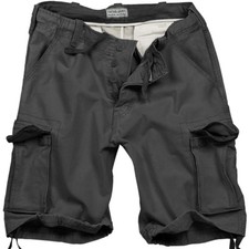 SURPLUS HOMMES MILITAIRES CARGO COMBAT VINTAGE SHORTS LAVÉ 100 % COTON NOIR S-XX