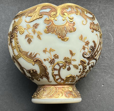 SMALL OPALINE CRYSTAL GLASS VASE 19th century floral pattern decor