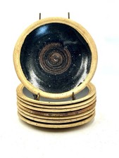 8 JANET STEDMAN STONEWARE PYRITÉ LA BORNE STONE DIGAN PLATES DIAMETER 22 CM black